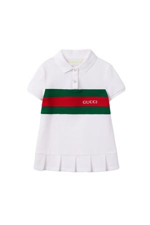abito in cotone bianco GUCCI KIDS | 808694XJGZ19250
